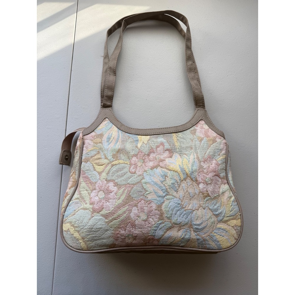 Vintage Mitzi Floral Tapestry Shoulder Bag Pastel Woven Cottagecore Boho